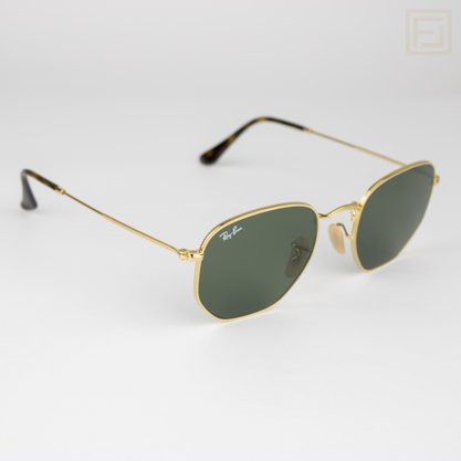 Óculos Solar Ray-Ban Hexagonal Dourado RB 3548-NL G-15 Óculos Solar Ray-Ban Hexagonal Dourado RB 3548-NL G-15