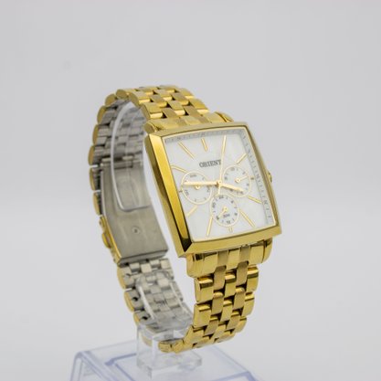 Relogio Orient Quadrado LGSSM003 Multifunção Dourado