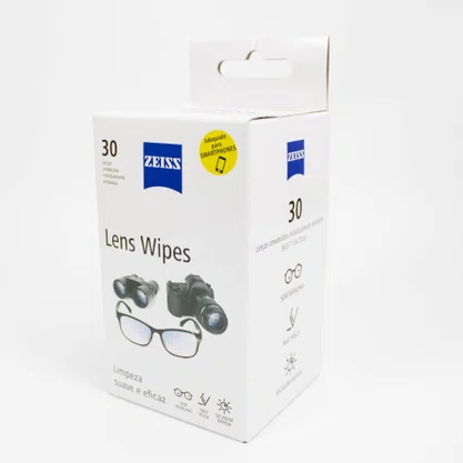 Zeiss Lens Wipes Lenços Umedecidos para Limpeza de Lentes, Óculos e Telas Digitais
