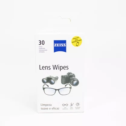 Zeiss Lens Wipes Lenços Umedecidos para Limpeza de Lentes, Óculos e Telas Digitais