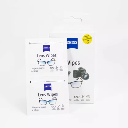 Zeiss Lens Wipes Lenços Umedecidos para Limpeza de Lentes, Óculos e Telas Digitais