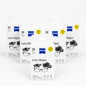 Kit Escritório Zeiss Lens Wipes com 5 Caixas | 150 Lenços Umedecidos para Óculos, Lentes e Telas